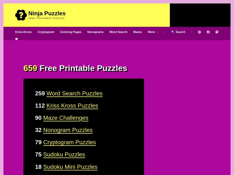 Screenshot of Ninja Puzzles