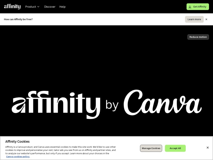 Screenshot of Affinity Studio