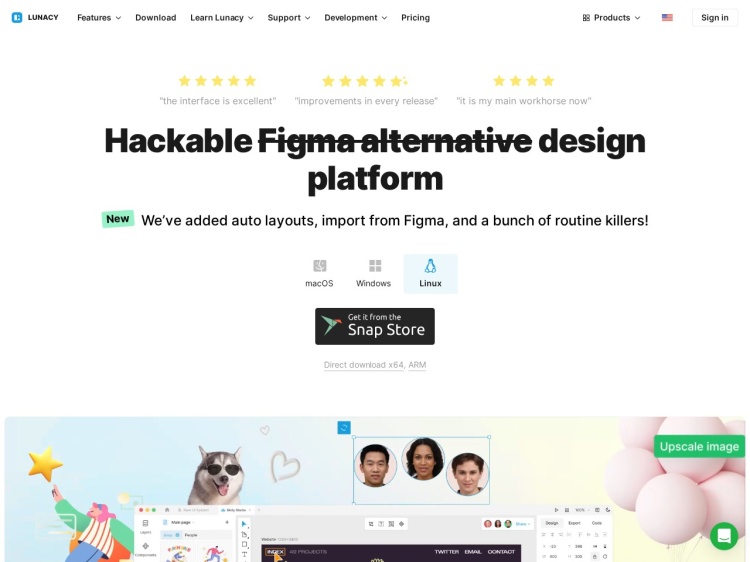 Screenshot of Lunacy - Icons8