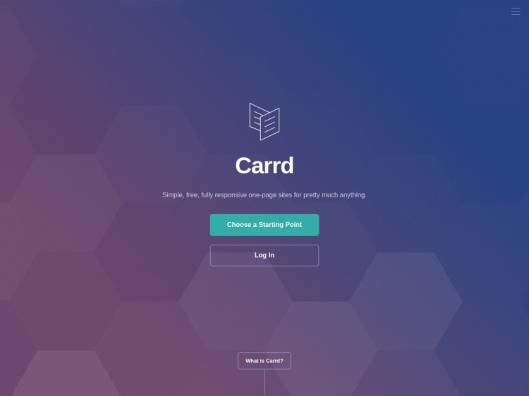 Screenshot of Carrd