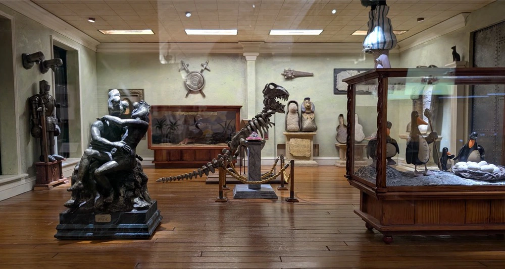 A set from the Wrong Trousers with a sleeping Wallace stealing a jewel from the museum