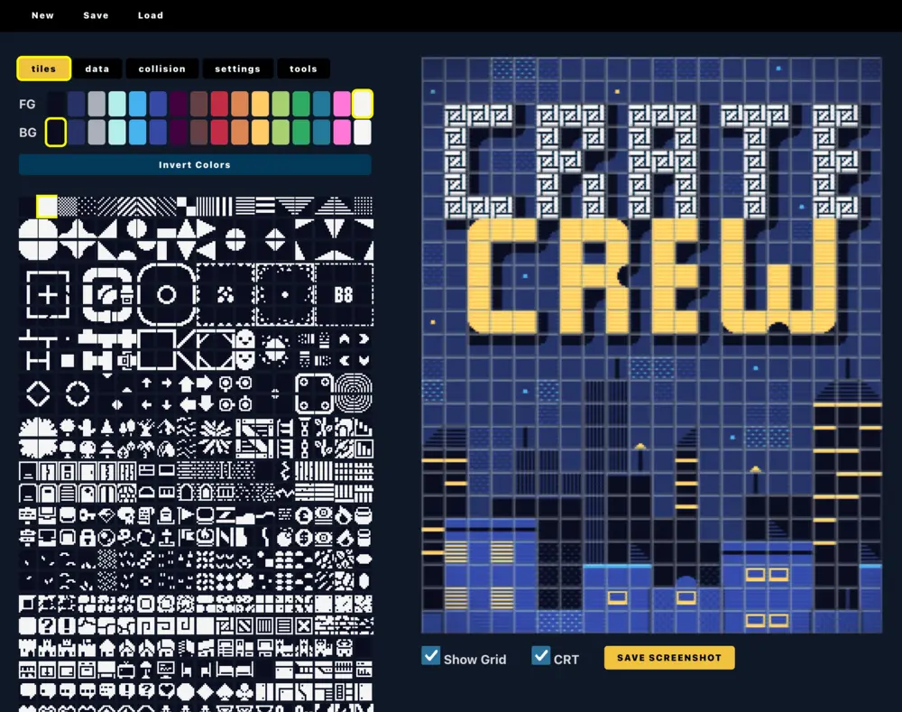 The beep8 textmode art editor