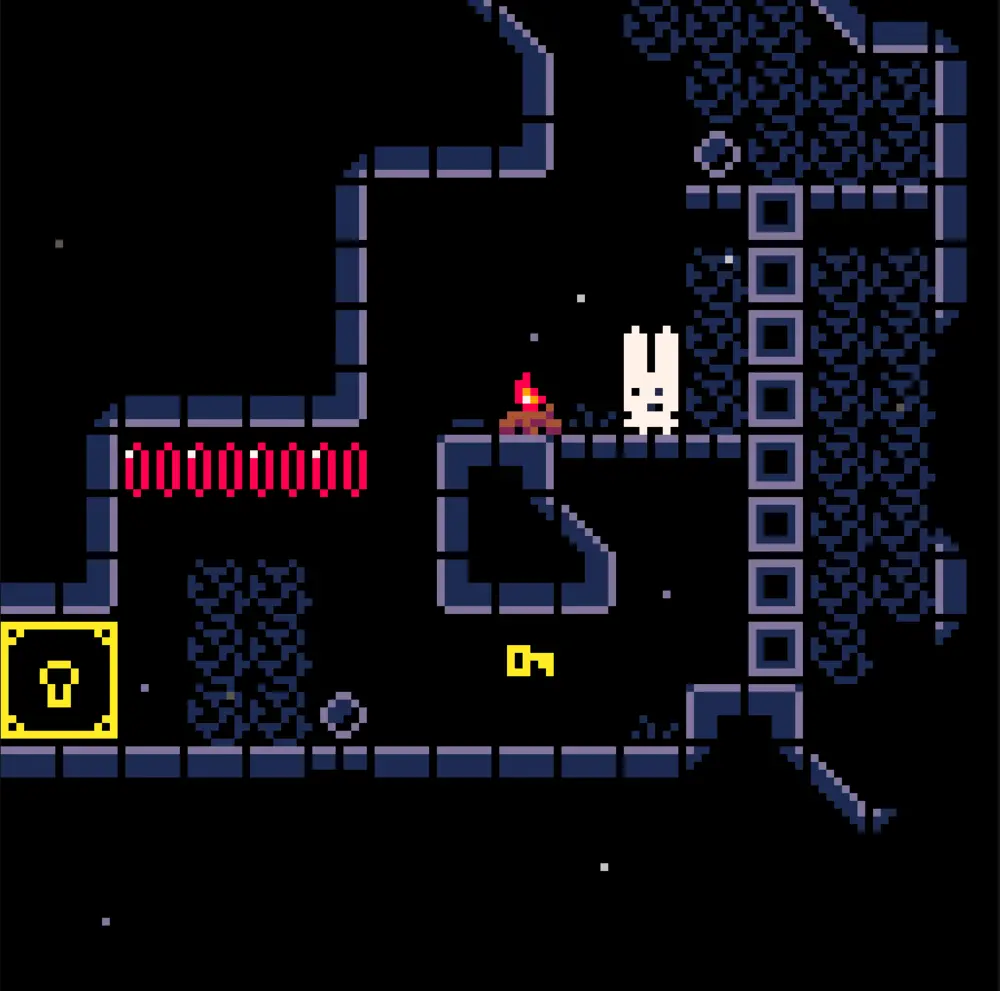 A white rabbit hunting for carrots.