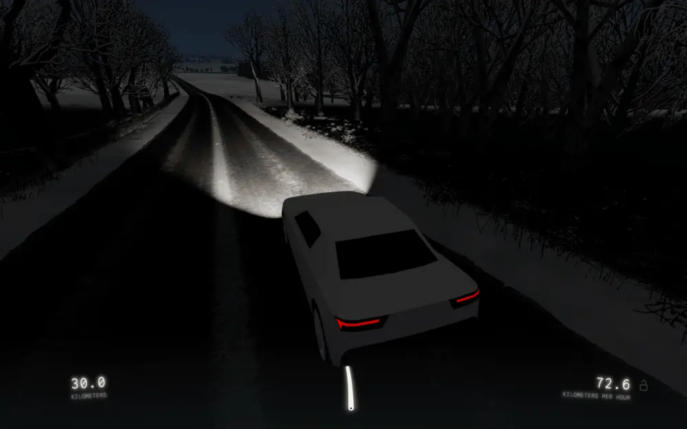 Slow Roads Gameplay at night