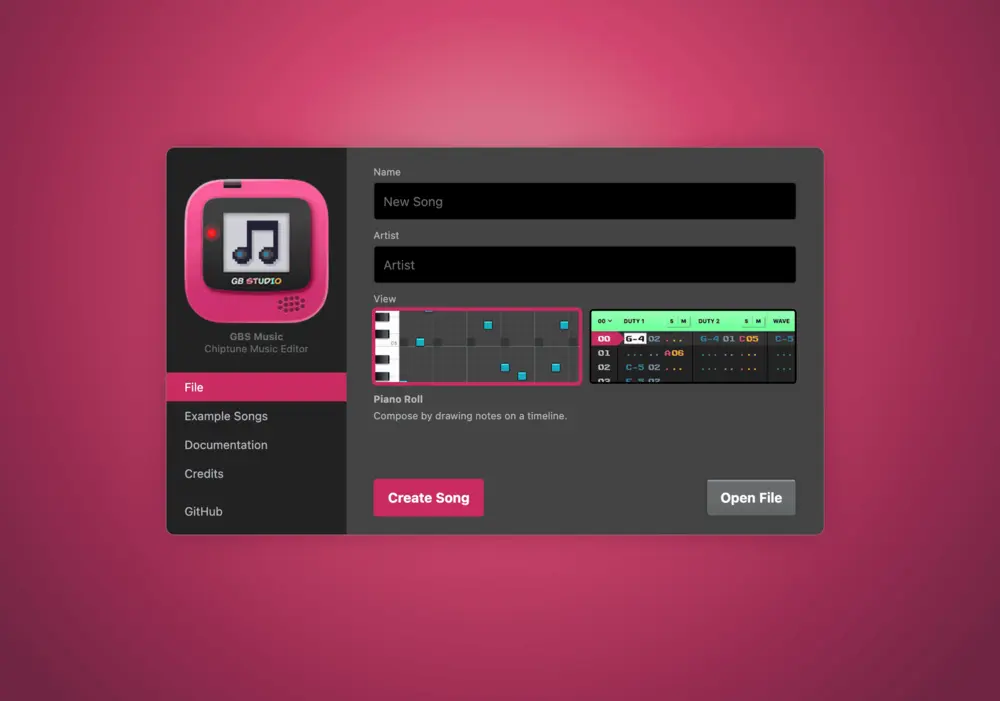 Gameboy Studio Music Menu