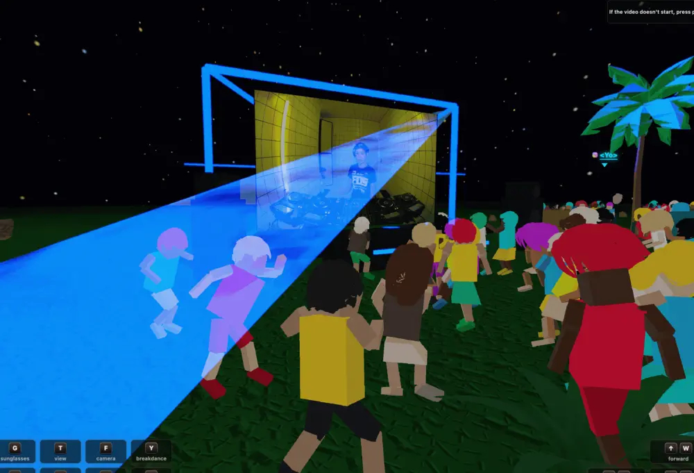 Dancing at a virtual rave