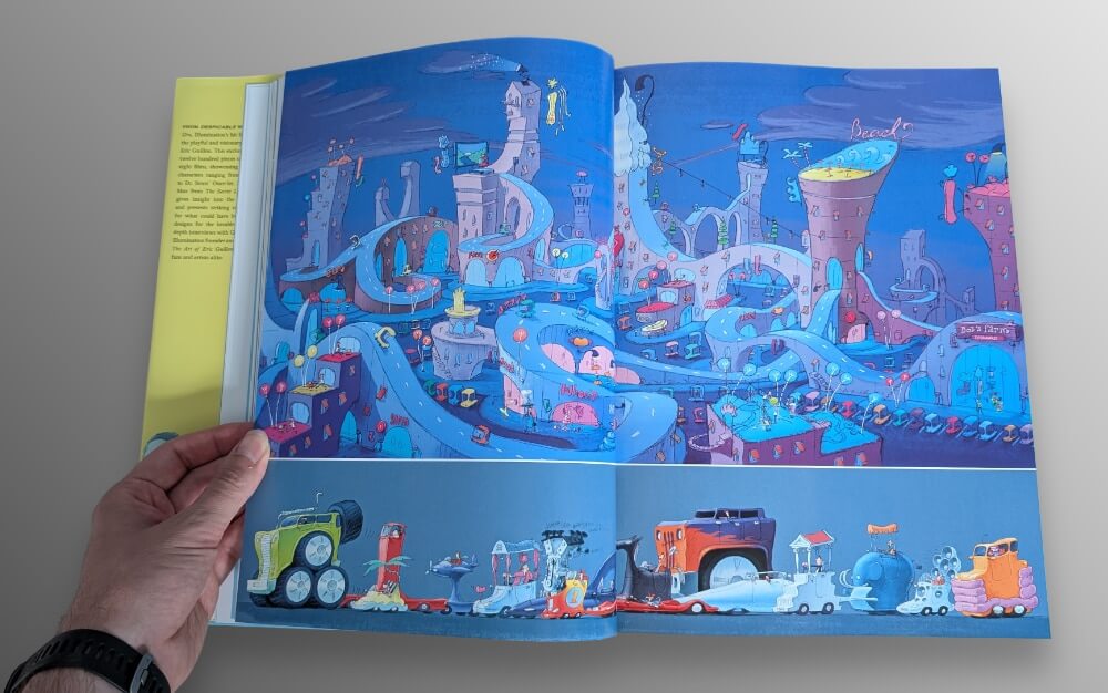 The town from the Lorax. I really enjoy the town design because of the way things are connected and the buildings are made to look different but related.